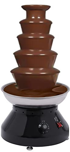Tour 5 étages 7 lb Grande capacité Fontaine à chocolat en acier inoxydable Commercial Chaud Fondue pour les fêtes de mariage Grandes fêtes Noir