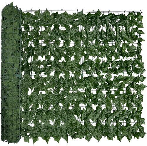 DOPGIB Brise-vue en lierre artificiel, 325,1 x 121,9 cm (40 m²), haie artificielle anti-ultraviolet, utilisée pour fond vert intérieur et extérieur, décoration de jardin.