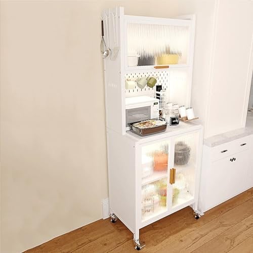 LKPMGOA Küchenschrank, Buffetschrank, 5-stufiges Vorratsschrank, Mikrowellenschrank Hochschrank Küche, für Wohn- Und Esszimmer(60cm)