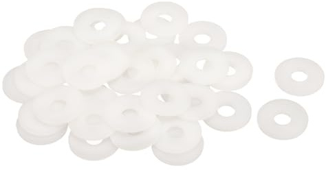 QUARKZMAN 40 Stück M8 Nylon Flachdichtungen 8mm ID 25mm OD 2mm dick Weiß | Unterlegscheiben Dichtungsdichtung Kunststoff-Blatt-Dichtungsbefestiger Dichtungsring