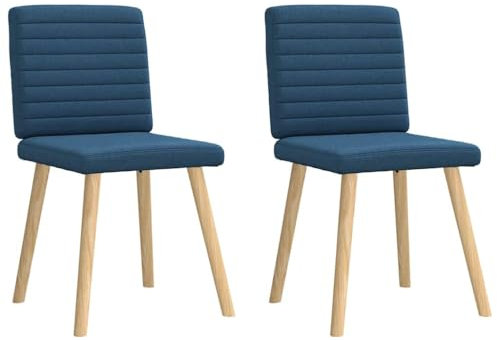 vidaXL Esszimmerstühle 2 STK. Blau Stoff