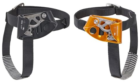 SOB Quick Step Foot Ascender,Outdoor Rock Climbing Tree Arborist, Mountaineering Equipment Climbing Rappelling Device for 8-13mm Rope (Left Black+Right orange)