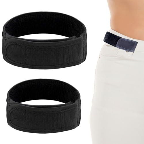 2 Pack No Buckle Belts for Men & Women - Adjustable Stretch Belt with Elastic Waistband for Comfort