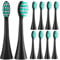 10 Stück Bürstenköpfe Passend für happybrush Eco VIBE 3 Aufsteckbürsten Ersatzbürsten, Ersatzbürstenkopf Passend für happybrush Eco VIBE 3 Zahnbürste - Schwarz