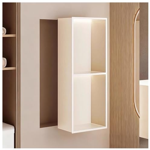Niche de douche encastrée, étagère murale étanche en acier inoxydable blanc, sans carrelage, pour rangement de salle de bain, salon, cuisine, chambre, bureau, cave à vin, bureau(70x28x12.5cm)