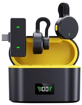 Acunny Mini Microfono Cancellazione Del Rumore | Microfono Wireless A Clip Per Registrazione Per Vlog, Streaming, Interviste, Registrazione Video, Fotocamera E PC