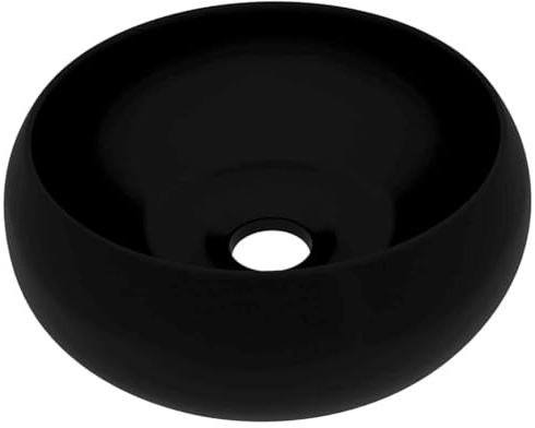 Lavabo rond en céramique noir mat 40 cm