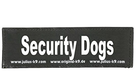 Interchangeable Patches, 1 pair, Security Dogs, Size: Small, Black