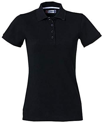 CliQue Damen Heavy Premium Polo Poloshirt, Schwarz (Black.), XL