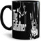 Tassendruck Katzen-Tasse The Catfather Schwarz - Innen & Henkel Schwarz/Geschenk-Idee/Witzig/Lustig/Pate/Beste Qualität - 25 Jahre Erfahrung