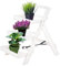 Raburg Pflanzregal 3-stöckig klappbar aus Akazienholz, für Balkon & Garten, Terrasse & Küche. Ideal als Blumenregal, Blumentreppe, Pflanzenständer oder Leiterregal, Florina Weiß