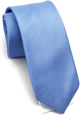 Wehug Klassische einfarbige Herren-Krawatte, schmale Krawatte, schmale Krawatte für Herren, 6 cm, hellblau, 3.1 inch