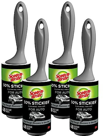 Scotch-Brite Rodillo de Pelusa, Multicolor, 4 in. x 25.1 ft. / Roller with 48 Sheets [4 Pack]