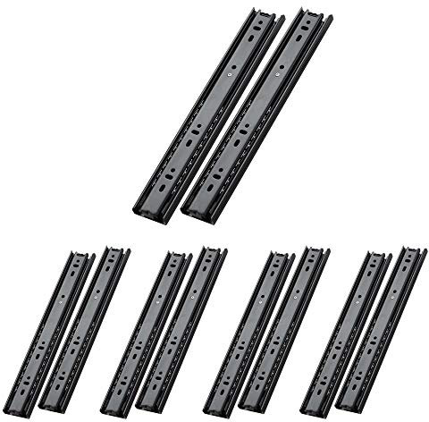 AOLISHENG Kugellager schubladenschienen 400 mm, 3 Falten Vollauszug Kugellager robust 45 kg Tragkraft,(5 Paar)
