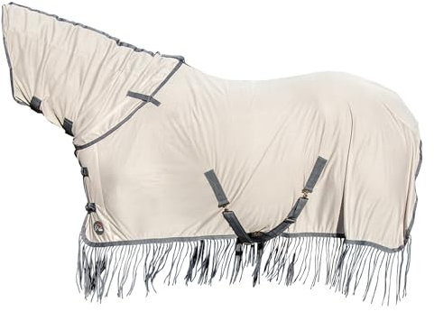 HKM Fringes Style, Fliegendecke mit abnehm. Halsteil, Silber/Grau, 155