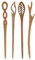 HUSHUI Vintage Rétro Cheveux Bâtons Antique Chinois Japonais Bois Épingles À Cheveux Pics Bois Longue Corne Fourche Stylo Pinces À Cheveux pour Bun Chignon Titulaire, 4 Pcs