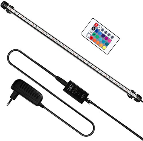 Yakimz Aquarium LED Beleuchtung, 6,2W Aquarium-Licht RGB, IP67 Wasserdicht, Universal Fit Aquarium Lamp, für Fisch Tank, Pflanzen Aquarium, EU Stecker