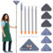 Triangle Cleaning Mop 360 Degree Rotatable Adjustable Microfiber Extendable Wall Cleaning Mop with Long Handle Microfiber Dry and Wet Dust Mop Cleaner with 6 Mop Cloth for Wall Ceiling Window Floor