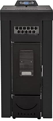 STUFE A PELLET ITALIA Niagara 14 KW Canalizzata - Stufa ad Aria Ventilata Efficienza 89% Scalda 130m² Autonomia 15H Programmabile 5 Velocità e Potenze Garanzia 24 Mesi Nero