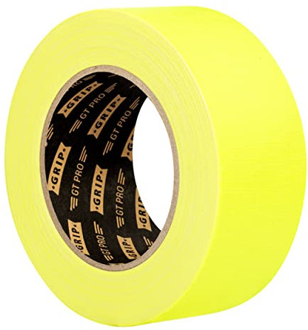 GRIP Eventbasics GT PRO Tape Ruban en tissu Jaune fluo 50 mm x 25 m