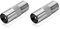 conecto Antennen-Adapter, F-Buchse auf IEC-Koax-Stecker, Adapter zum Verbinden von IEC-Anschlüssen mit Sat-Anschlüssen, 2er Set