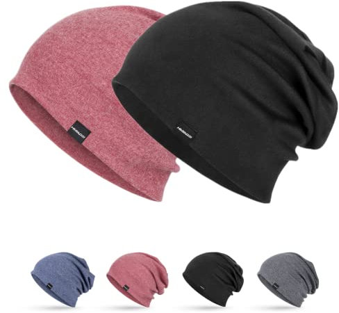 HASAGEI Slouch Beanie Mütze - Leichte Dünne Unisex Jersey Kopfbedeckung für Damen und Herren - Weiche Baumwolle Chemo Mütze für Frühling, Herbst und Winter