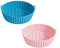 2 Pcs Air Fryer Reusable Air Fryer Liners | Blue and Pink | 7.5 Inch Silicone Air Fryer Liner Pot for Airfryer, Microwave, Ninja Air Fryer Accessories and Oven