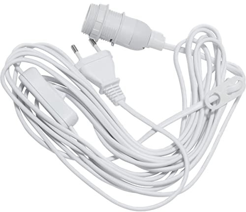 MARELIDA Kabel mit Lampenfassung für Leuchtsterne (Papiersterne, Faltsterne, Fenstersterne) und Hängeartikel - E14 Fassung (mit Schalter, 5.0)