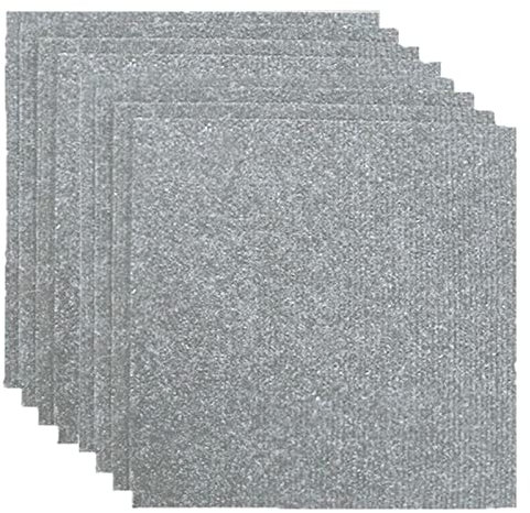Selbstklebende Teppichfliesen zum Abziehen und Aufkleben, 20 Stück, 30,5 x 30,5 cm, rutschfeste Teppich-Bodenfliesen für private und gewerbliche Teppichquadrate für Bodenbelag (Farbe: Grau)