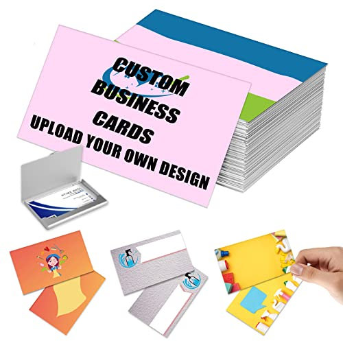Visitenkarten Personalisiert, Personalisierte Visitenkarten mit Logo/Text Beidseitig bedruckte Visitenkarten Wasserdicht 300gms für Unternehmen, Kleinunternehmen