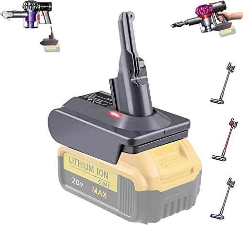 TEPULAS DW20V7V8 Adaptador de batería para aspiradora Dyson V7+V8, conversión para batería Dewalt de 20 V para reemplazar la batería Dyson V7 V8, funciona para aspiradoras de mano Dyson V7 (SV11) V8