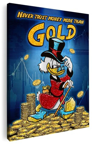 Artmazing | Dagobert Duck Bild bunt | Dagobert Duck Leinwand | Leinwandbilder XXL Wohnzimmer | Bild Dagobert Duck | S-Art Bilder Dagobert Duck | Bilder | Leinwand XXL | Dagobert Duck Bild Leinwand