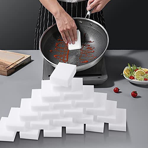100 Stück Schmutzradierer Schwamm, Radierschwamm Zauberschwamm Magic Eraser Melamin Schwamm, Putzschwamm Schmutzradierer Wand, Reinigungsschwamm für Haushalt, Küche, Badezimmer, Tasse
