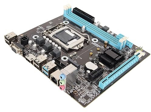 Placa Base para Juegos H81, Placa Base DDR3 H81 M ATX de Doble Canal, 2 SATA 2.0 (3 GB/s), 1 SATA 3.0 (6 GB/s), M.2 NVMe NGFF SATA 6 GB/s PCI E, para Ranura Intel LGA 1150