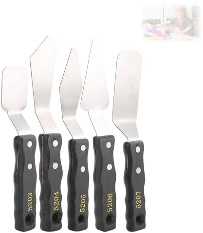 5 Pezzi Spatole per Pittura,Coltello per Pallet Strumenti Olio Set Di Coltelli per Pittura Spatola Spatola per Pittori Pittura,Coltelli di Pittura per Principianti, Studenti, Artisti e Altro Ancora