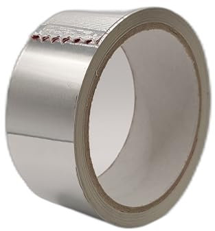 OPIROS Ruban adhésif en aluminium résistant à haute température 9 mm 40 m pour isoler les tuyaux poêles (argent)