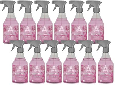 Astonish Vegan Disinfectant Spray, Ready To Use, Virus And Germ Killing, Pink Roses, 12 x 550ml