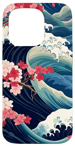 Hülle für iPhone 15 Pro Japanische Kanagawa Wellen Kirschblüte Japan Kunst