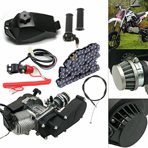 Tenddya Motore motore a benzina a 2 tempi, Pull Start Mini Dirt Bike Kit motore a benzina singolo cilindro raffreddato ad aria per mini Pocket Dirt Bike ATV Scooter