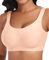 Ganado Damen BH Tiefem V-Ausschnitt Nahtloser Soft Bequem Bügellos Bustier (Beige-Nahtlos, L)