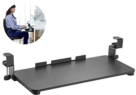 Bandeja Deslizante para Teclado y Ratón, Bandeja for teclado de PC debajo del escritorio, cajón deslizante ergonómico for alfombrilla de ratón con riel deslizante, extensor de plataforma de oficina co