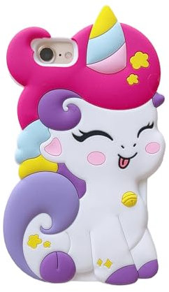 wifantien 3D Unicorn Soft Case for iPhone SE 2022/2020 Cute Cartoon Kawaii Fashion Unicorn Horse Boys Girls Women Soft Silicone Case for iPhone SE 2022/SE