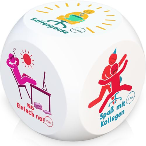 GLÜCKSGUT® Anti-Stress-Würfel | Cubizin | Lustiger Stresswürfel | 6 Motive, Geschenkbox & Anleitung | Spielzeug für Stressabbau, Kollegen & Büro Geschenk