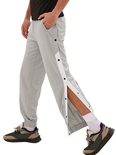 Herrenhose mit Tränenmuster, Basketball, lässig, Training, Aufwärmen, lockeres Bein, Jogginghose mit Tasche, Glitzer-Mokassins, Damen, grau, 34-37