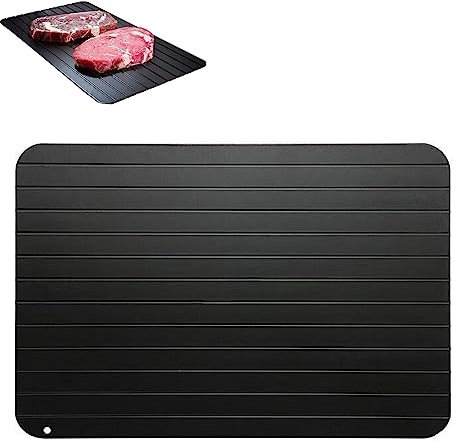 Defrosting Tray,Defrosting Plate Fast Thawing of Frozen Food,Melt Defrosting Board,Aluminium Meat Defrosting Tray with Hole for Easily Hanging,Non Stick Grater Fast Thaw Meat＆Food