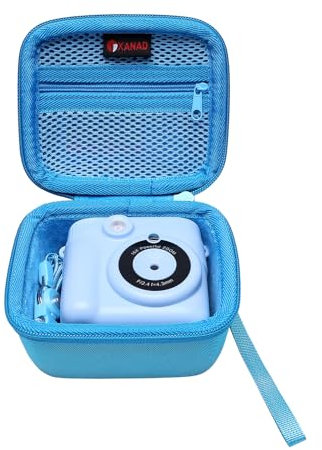 XANAD Enfant Appareil Étui pour Compatible ASTGMI/GREENKINDER/FUNKAM/GKTZ/TERRAMUS Appareil Photo instantané Numérique avec Filles Garçons de 3-12 Ans Housse(Bleu)(boîte Seule)