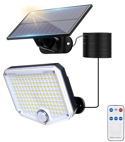 JumJam Solar Flood Lights Outdoor, 153 LEDs Solar Spot Lights Outdoor Motion Sensor, 3 Modes Garden Light Solar Powered Waterproof, PIR Solar Lights for Yard Garage Shed Garden Outside