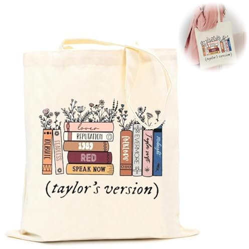 Sac en tissu imprimé, album TS Sac fourre-tout inspiré pour femme, TS Canvas Tote Bag Sac en tissu Esthétique Sac en coton Sac en lin Cadeau pour les amateurs de musique pour les amateurs de musique