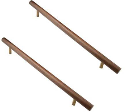 ACESOME 2Pack Kitchen Door Handles, Walnut Wood Cabinet Handles, Wood Cabinets Drawer Knobs Pull Hardware Drawer Appliance Pulls for Kitchen Dresser Furniture (160mm)