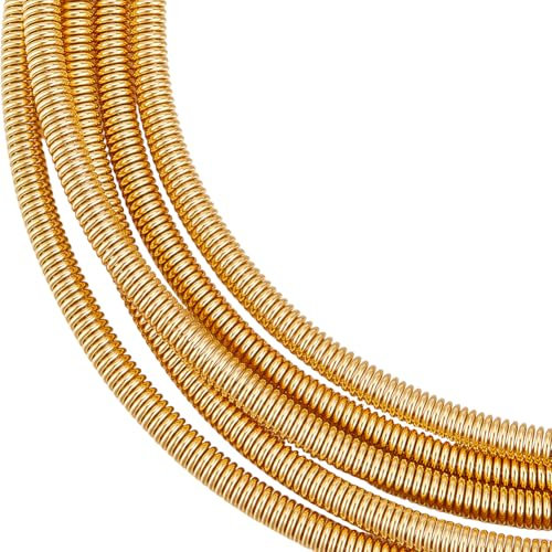 Beebeecraft Alambre de Cobre Y Latón Chapado En Oro de 2 quilates de 24 m para Bordar Y Hacer Joyas
